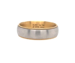 FURRER JACOT PLATINUM AND 18K YELLOW GOLD BAND 
